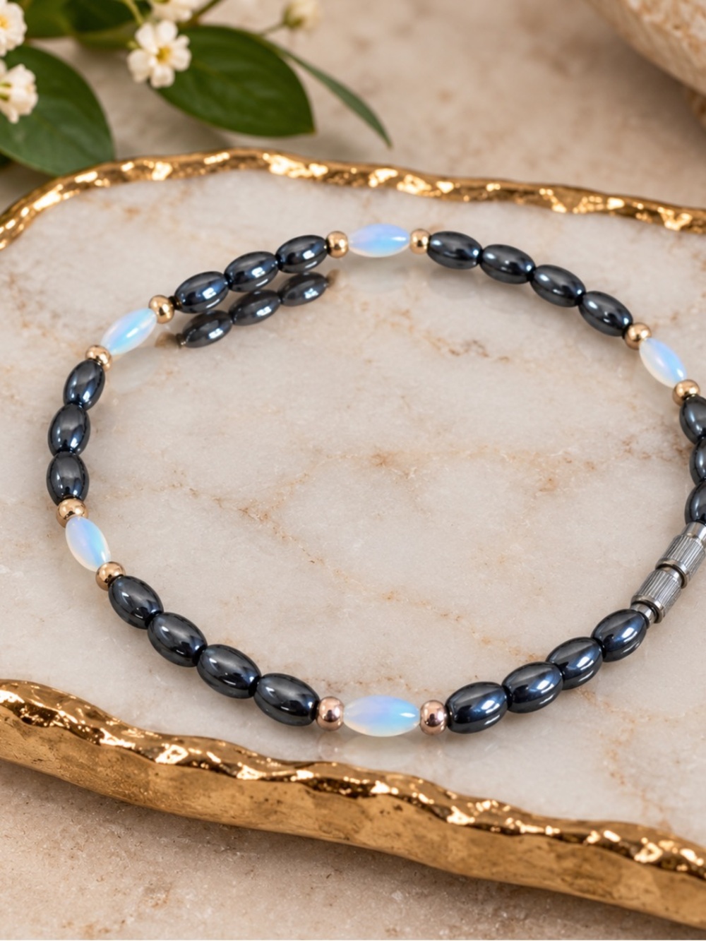 Gray beaded Bracelet